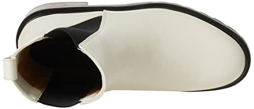 Amazon Essentials Women's Chunky Sole Chelsea Boot, Ecru Faux Leather, 7