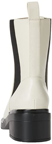 Amazon Essentials Women's Chunky Sole Chelsea Boot, Ecru Faux Leather, 7