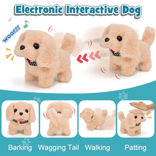 G.C 22Pcs Dog Toys for Kids Doctor Kit, Walking Barking Electronic Interactive Stuffed Dog Vet Kit Costume Pretend Play Puppy Pet Care Veterinarian Playset, Gifts for Kids Girls 3 4 5 6+ Year Old