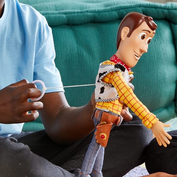 Disney Store Official Woody Interactive Talking Action Figure - Toy Story Toys - Pull String Woody Toy Story Doll with Phrases & Interactive Feature, Soft Body Construction, Detachable Cowboy Hat