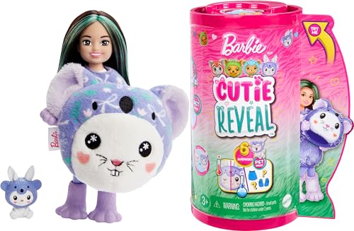 Barbie Cutie Reveal Chelsea Doll & Accessories, Animal Plush Costume & 6 Surprises Including Color Change, Bunny as Koala