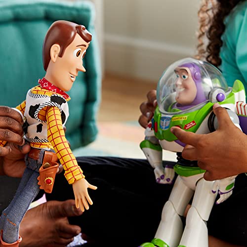 Disney Store Official Woody Interactive Talking Action Figure - Toy Story Toys - Pull String Woody Toy Story Doll with Phrases & Interactive Feature, Soft Body Construction, Detachable Cowboy Hat