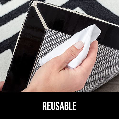 Gorilla Grip 8 Pack Rug Gripper Pads, Keep Area Rugs Corners from Curling and Bunching, Reusable Dual-Sided Flexible Sticky Pad, Grips Floor Underlayment, Hold Carpet in Place on Hardwood Floors