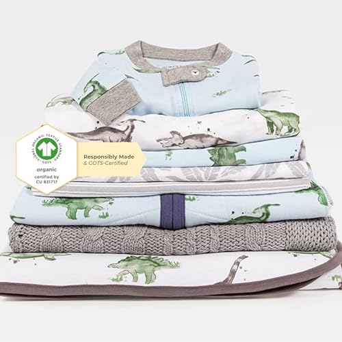 Burt's Bees Baby baby boys Pajamas, Tee Pant 2-piece Pj Set, 100% Organic Cotton and Toddler Pajama Bottoms, Happy Herbivores, 3T US