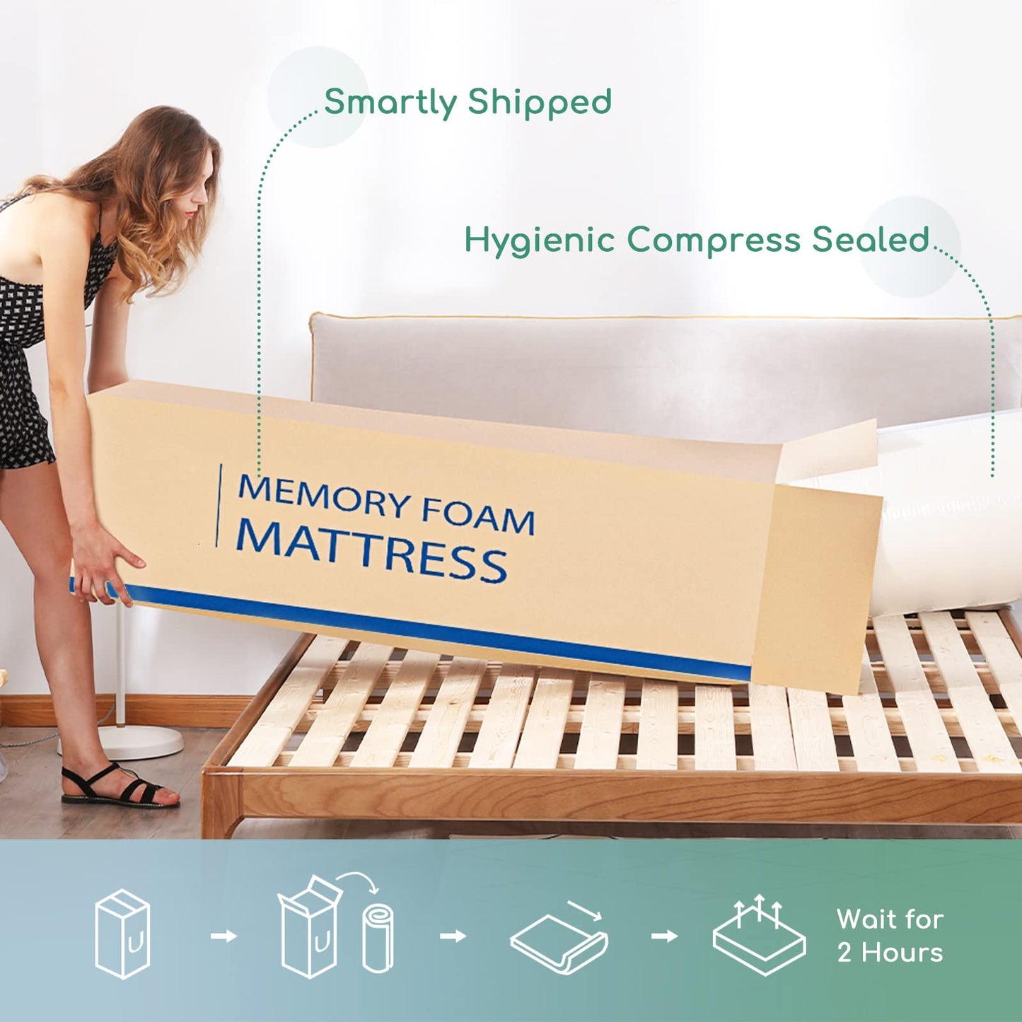 Airdown Twin Mattress, 10 Inch Memory Foam Mattress in a Box, Medium Firm Green Tea Twin Size Mattress for Cool Sleep & Pressure Relief, CertiPUR-US Certified, Made in USA (Air-10EGO-T)
