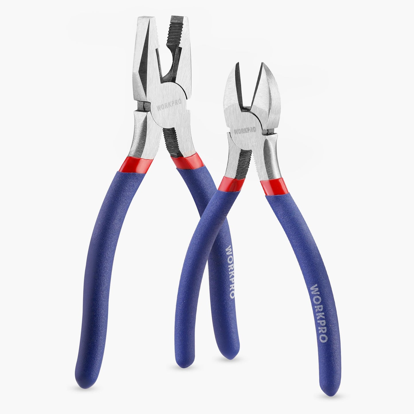 7-piece Workpro Pliers Set with Groove Joint, Long Nose, Slip Joint, Linesman, and Diagonal Pliers for DIY & Home Use