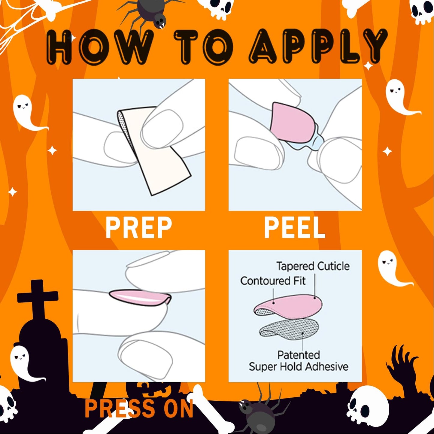 24Pcs Halloween Press on Nails Short Square Fake Nails with Orange Glitter Design Halloween Glue on Nails Full Cover Halloween Nails Stick on Nails for Women and Girls Halloween Nail Art Decoration