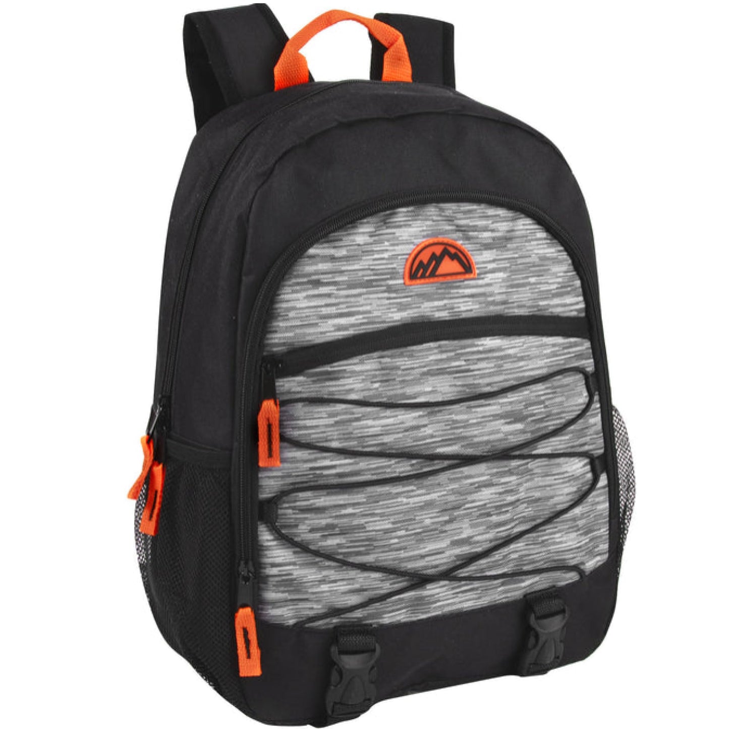 Backpack with Supplies | 17 Multipocket Backpack with 30 Piece Stationery Set for Travel, Work - Orange, Black, and Grey Backpack Set