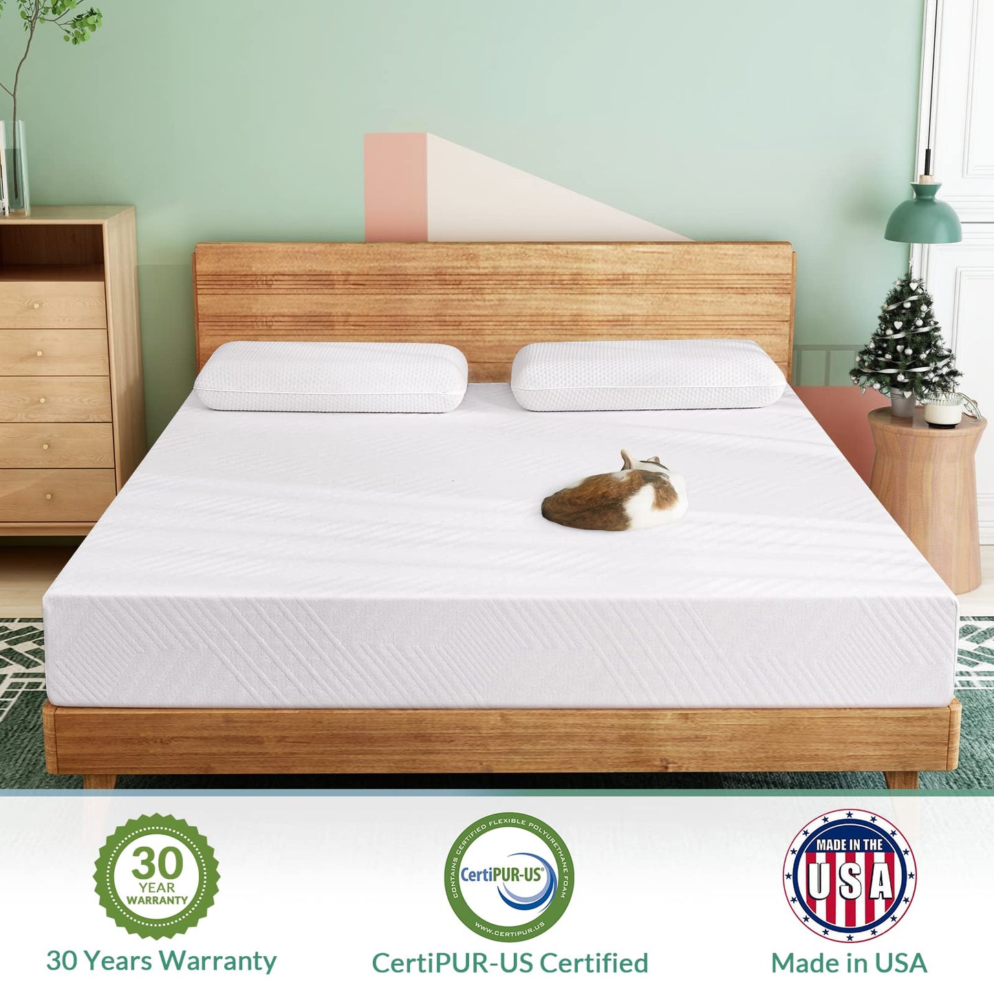 Airdown Twin Mattress, 10 Inch Memory Foam Mattress in a Box, Medium Firm Green Tea Twin Size Mattress for Cool Sleep & Pressure Relief, CertiPUR-US Certified, Made in USA (Air-10EGO-T)