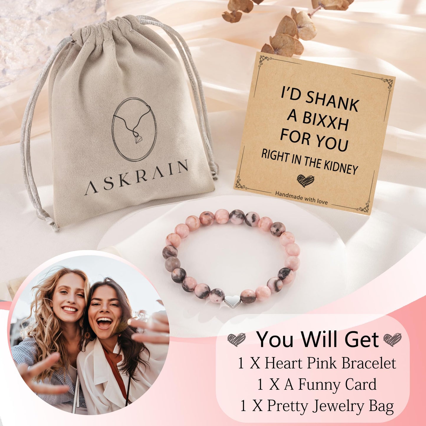 ASKRAIN Best Friend Bracelet Gifts for Women, Gifts for Best Friend Birthday Friendship Gifts for Women Best Friend Friendship Bracelet Valentines Day Mothers Day Christmas Gifts for Friends
