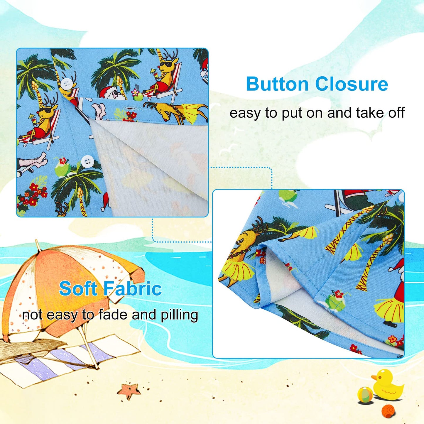 5t 6t Boys Girls Christmas Shirt Funny Santa Claus Dress Shirts Hawaiian Button Down Blouse Vacation Style Top for Ugly Clothing Xmas Party