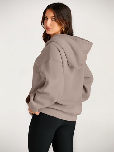 Trendy Queen Womens Oversized Hoodies Fleece Sweatshirts Long Sleeve Sweaters Pullover Fall Outfits CoffeeGrey L