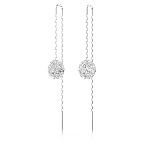 Swarovski Meteora Drop Earrings, Meteor Motif with Snow Pavé of Clear Round-Cut Crystals in a Rhodium-Finished Setting, Part of the Swarovski Meteora Collection