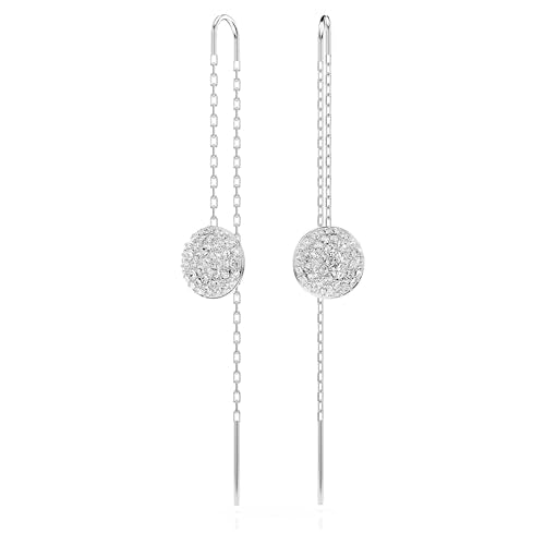 Swarovski Meteora Drop Earrings, Meteor Motif with Snow Pavé of Clear Round-Cut Crystals in a Rhodium-Finished Setting, Part of the Swarovski Meteora Collection