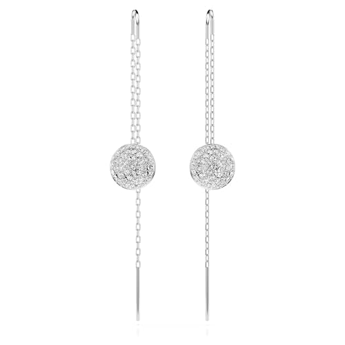 Swarovski Meteora Drop Earrings, Meteor Motif with Snow Pavé of Clear Round-Cut Crystals in a Rhodium-Finished Setting, Part of the Swarovski Meteora Collection