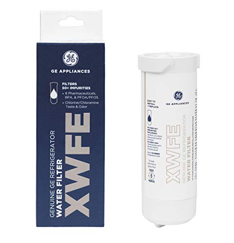 GE XWFE Refrigerator Water Filter | Certified to Reduce Lead, Sulfur, and 50+ Other Impurities | Replace Every 6 Months for Best Results | Pack of 1, White