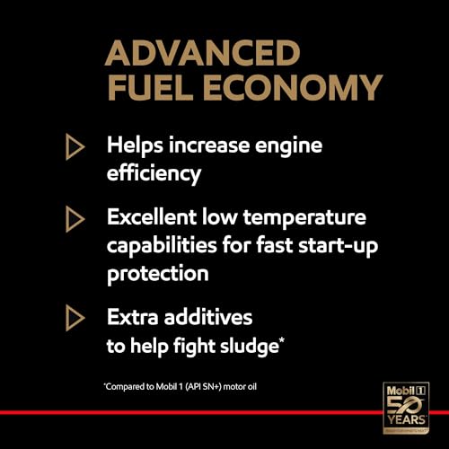 Mobil 1 Advanced Fuel Economy Full Synthetic Motor Oil 0W-20, 5 Quart