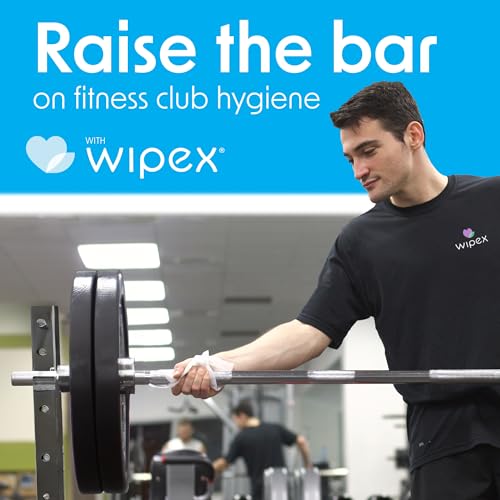 Wipex Gym & Fitness Cleaning Wipes, 400ct Dispensing Bucket with Sanitizing BZK Antiseptic - Great to use in Gyms, Fitness & Yoga Studios, Spas and School Athletics