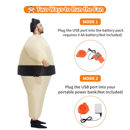 TOLOCO Inflatable Costume for Adults Sumo Wrestler Inflatable Costume, Sumo Costume, Inflatable Halloween Costumes, Blow up Costume Adults Inflatable Costumes