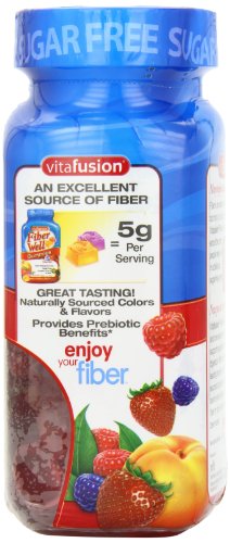 Vitafusion Fiber Well Sugar Free Fiber Supplement, Peach, Strawberry And Blackberry Flavored Supplements, 90 Count