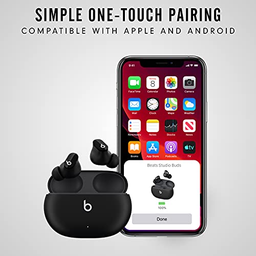 beats Studio Buds - True Wireless Noise Cancelling Earbuds - Compatible with Apple & Android, Built-in Microphone, IPX4 Rating, Sweat Resistant Earphones, Class 1 Bluetooth Headphones - Black