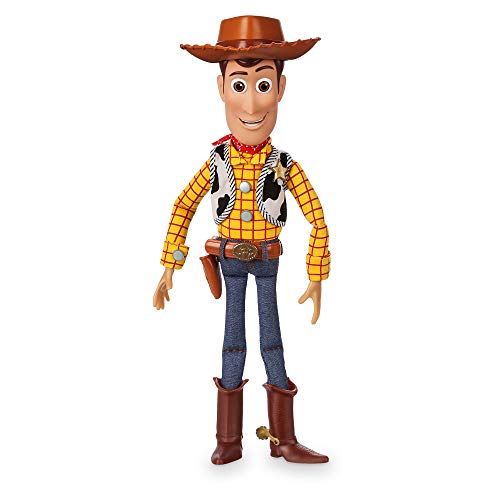 Disney Store Official Woody Interactive Talking Action Figure - Toy Story Toys - Pull String Woody Toy Story Doll with Phrases & Interactive Feature, Soft Body Construction, Detachable Cowboy Hat