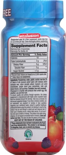 Vitafusion Fiber Well Sugar Free Fiber Supplement, Peach, Strawberry And Blackberry Flavored Supplements, 90 Count