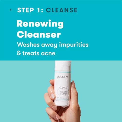 Proactiv 3 Step Acne Treatment - Benzoyl Peroxide Face Wash, Repairing Acne Spot Treatment for Face and Body, Exfoliating Toner - 30 Day Complete Acne Skin Care Kit