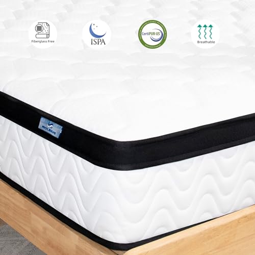 MOLBIUS Full Size Mattress 10 Inch | Full Mattresses in a Box Hybrid | Medium Firm Feel Memory Foam and Individual Pocket Springs | Fiberglass Free Bed Matress | Breathable | CertiPUR-US | Upgrade