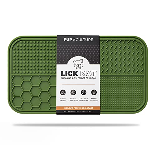 Pup Culture Dog Lick Mat for Dogs, Feeding Pad for Anxious Pets Plus 4 Different Puzzles for mental stimulation for dogs - Supports Mental, Dental, and Digestive Health, Bite Resistant and Heavy Duty