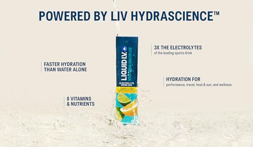 Liquid I.V.® Hydration Multiplier - Lemon Lime - Hydration Powder Packets | Electrolyte Drink Mix | Single-Serving Stick | Non-GMO | 1 Pack (16 Servings)