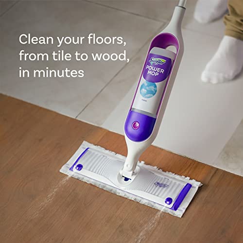 Swiffer PowerMop Multi-Surface Mop Kit for Floor Cleaning, Fresh Scent, Mopping Kit includes PowerMop, 2 Mopping Pad Refills, 1 Floor Cleaning Solution with Fresh Scent and 2 batteries