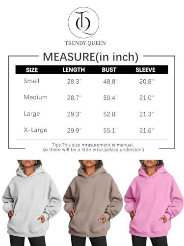 Trendy Queen Womens Oversized Hoodies Fleece Sweatshirts Long Sleeve Sweaters Pullover Fall Outfits CoffeeGrey L