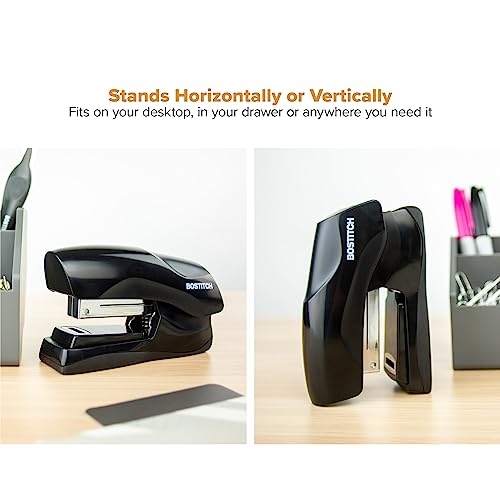 Bostitch Office Heavy Duty Stapler, 40 Sheet Capacity, No Jam, Half Strip, Fits into the Palm of Your Hand, For Classroom, Office or Desk, Black