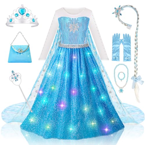 Meland Princess Dresses for Girls - Princess Costume for Girls Pretend Play, Dress Up Clothes for Girls Age 3-8 Year Old (5-6 Years)