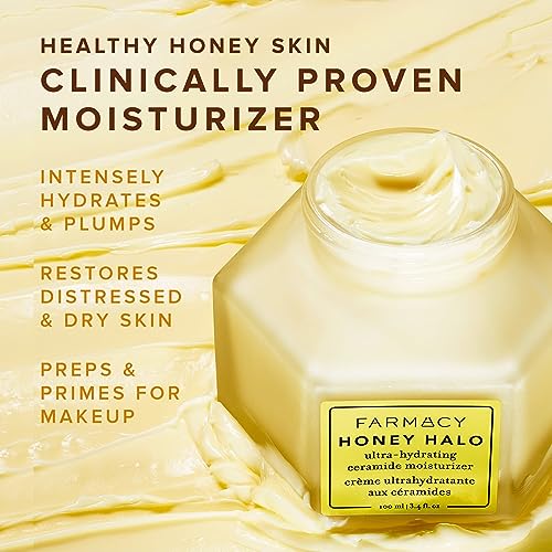 Farmacy Honey Halo Ceramide Face Moisturizer Cream - Hydrating Facial Lotion for Dry Skin (1.7 Ounce)