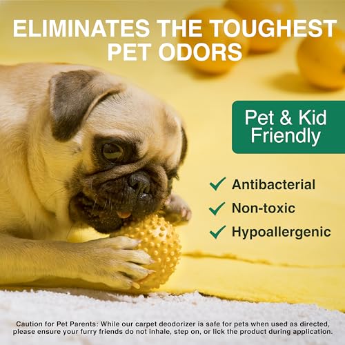 Good Natured Brand | Carpet Freshener & Deodorizer Powder | Pet Odor Eliminator for Strong Odor & Pet Urine | Fresh Natural Lemon & Eucalyptus Scent | Biodegradable, Safe for Homes with Pets - 31oz