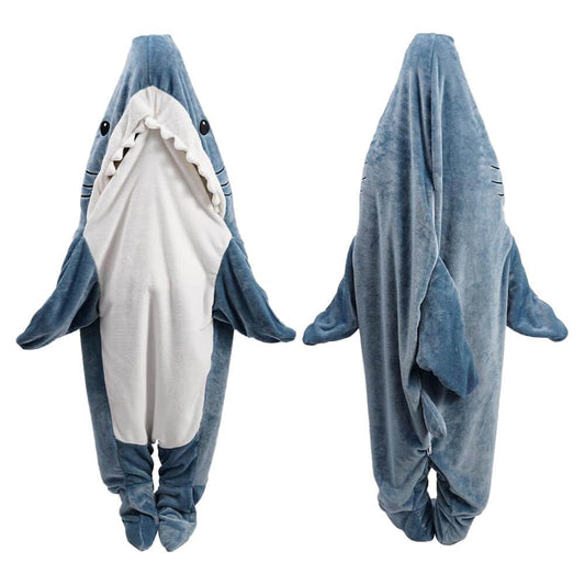 Shark Blanket Hoodie Adult, Wearable Shark Blanket, Shark Sleeping Bag, Soft Cozy Warm Flannel Hoodie, Shark Blanket Onesie