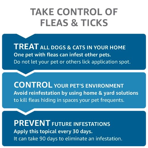 Amazon Basics Flea, Tick & Mosquito Topical Treatment for Medium Dogs (11-20 pounds), 6 Count (Previously Solimo)