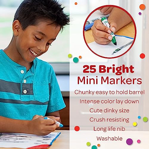 Crayola Pip Squeaks Marker Set (65ct), Mini Washable Markers for Kids, Kids Art Supplies for School, Kids Travel Activity, 4+