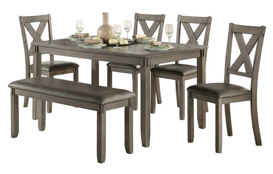 Homelegance Holders 6-Piece Set Dining Table, Grey