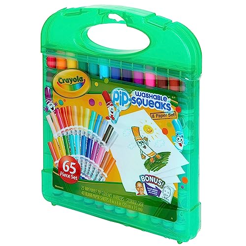 Crayola Pip Squeaks Marker Set (65ct), Mini Washable Markers for Kids, Kids Art Supplies for School, Kids Travel Activity, 4+