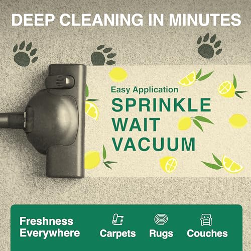 Good Natured Brand | Carpet Freshener & Deodorizer Powder | Pet Odor Eliminator for Strong Odor & Pet Urine | Fresh Natural Lemon & Eucalyptus Scent | Biodegradable, Safe for Homes with Pets - 31oz