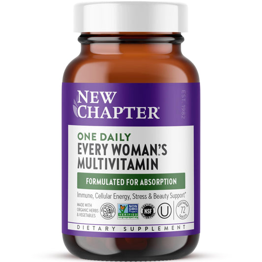 New Chapter Women's Multivitamin for Immune, Beauty + Energy Support with 20+ Nutrients -- Every Woman's One Daily, Gentle on the Stomach, 72 Count