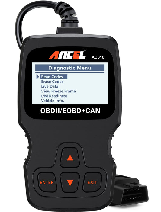 ANCEL AD310 Classic Enhanced Universal OBD II Scanner Car Engine Fault Code Reader CAN Diagnostic Tool for All OBD2 Vehicles Since 1996 & Newer (Black)