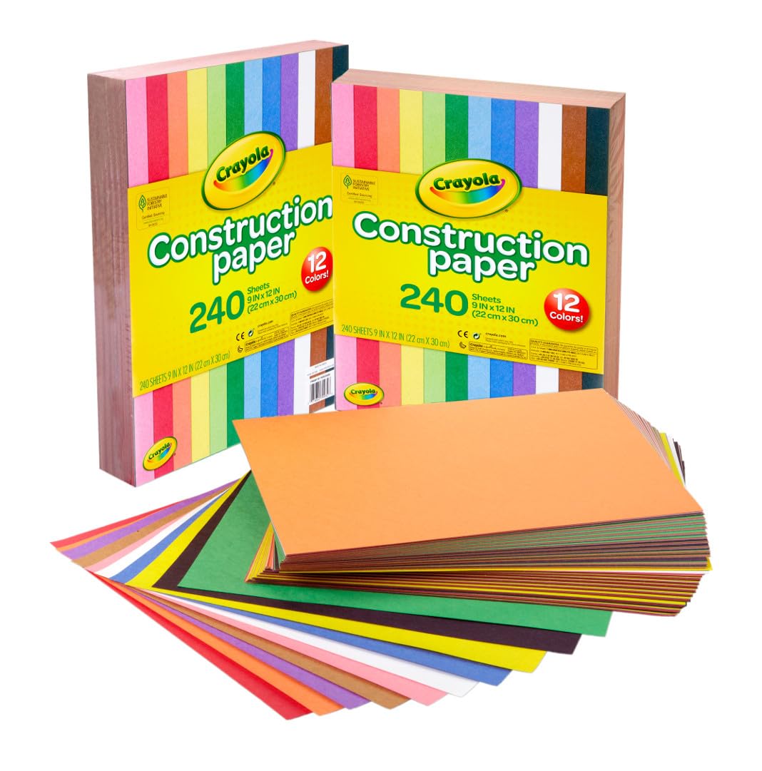 Crayola Construction Paper - 480ct (2pck), Bulk School Supplies For Kids, Classroom Supplies, Art Paper for Arts & Crafts