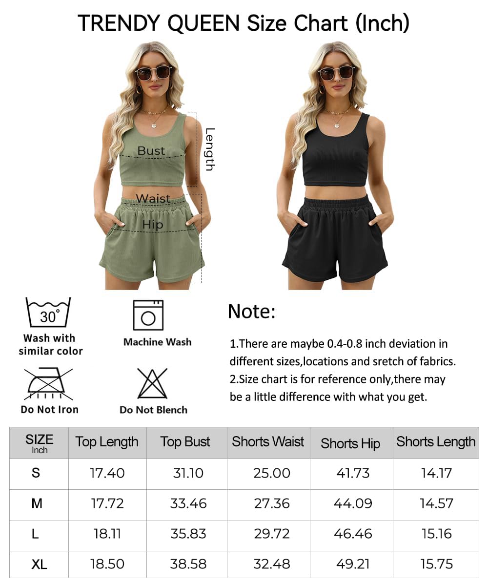 Trendy Queen 2 Piece Lounge Sets Women Summer Outfits Fashion 2024 Matching Beach Set Comfy Pajama Set Fashion Spring Clothes Tracksuits Trendy