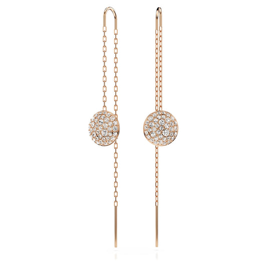 Swarovski Meteora Drop Earrings, Meteor Motif with Snow Pavé of Clear Round-Cut Crystals in a Rose Gold-Tone Finished Setting, Part of the Swarovski Meteora Collection