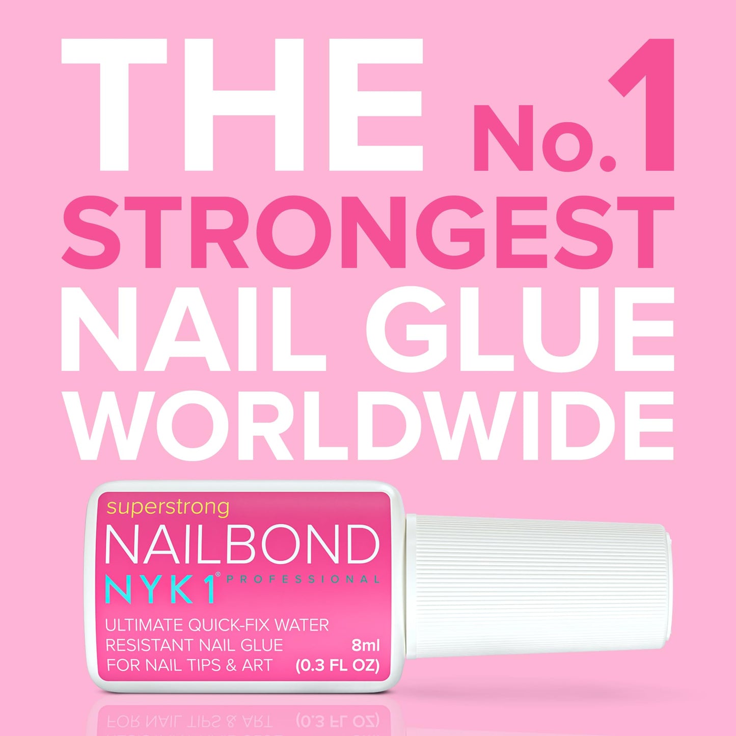 Super Strong Nail Glue For Nail Tips, Acrylic Nails and Press On Nails (8ml) NYK1 Nail Bond Brush On Nail Glue For Press On Nails Long Lasting Nail Glue For Acrylic Nails Fake Nails Tips Nail Glue Gel