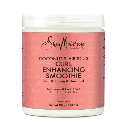 SheaMoisture Curl Enhancing Smoothie Hair Cream for Thick, Curly Hair Coconut and Hibiscus Sulfate Free and Paraben Free Curl Cream 20 oz